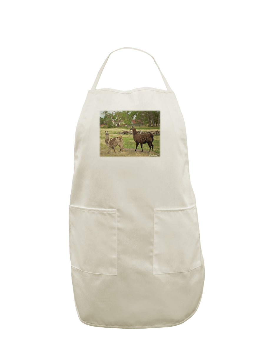 Standing Llamas White Plus Size Apron by TooLoud-Bib Apron-TooLoud-White-OSFM-PlusSize-Davson Sales