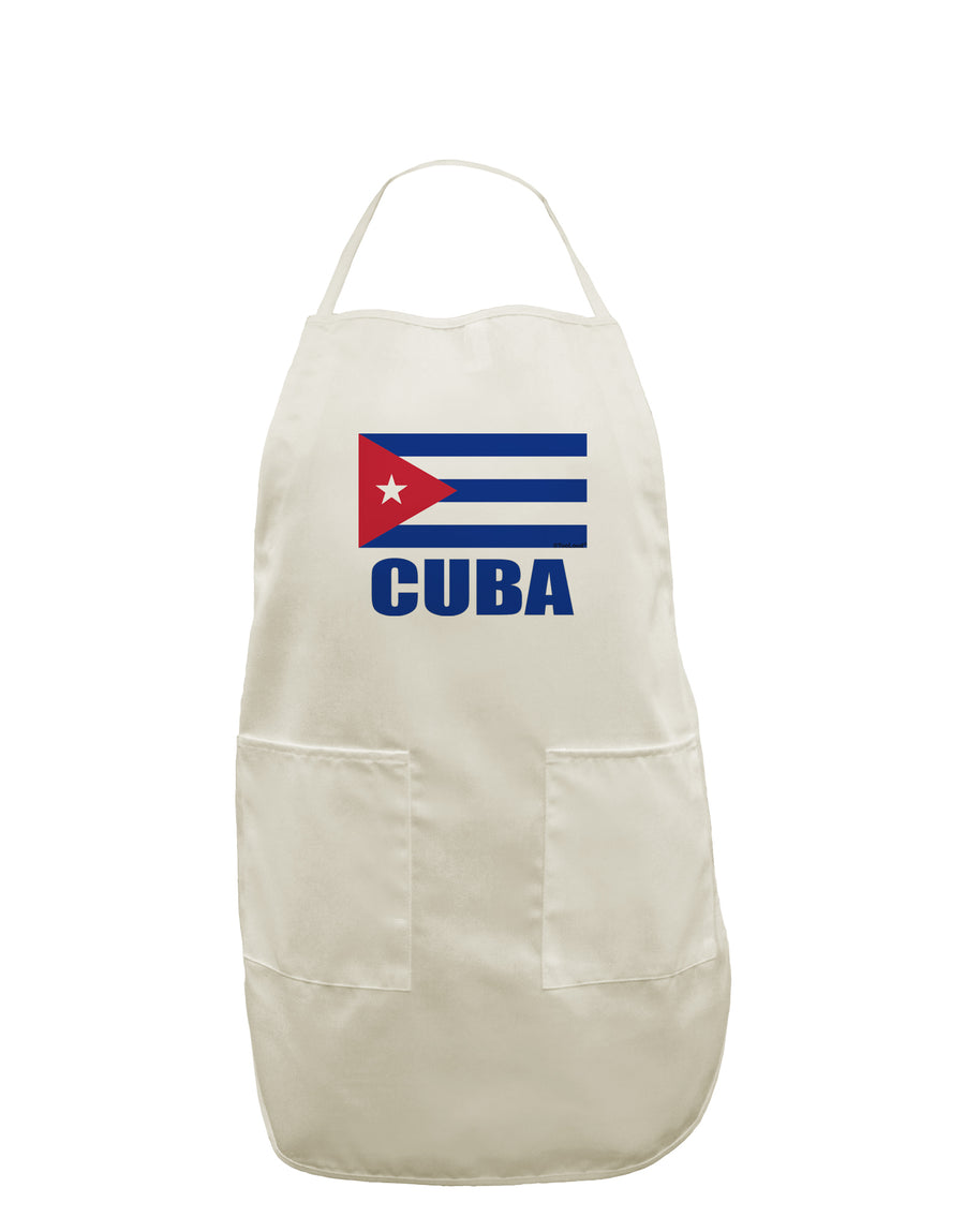 Cuba Flag Cuban Pride White Plus Size Apron by TooLoud-Bib Apron-TooLoud-White-OSFM-PlusSize-Davson Sales