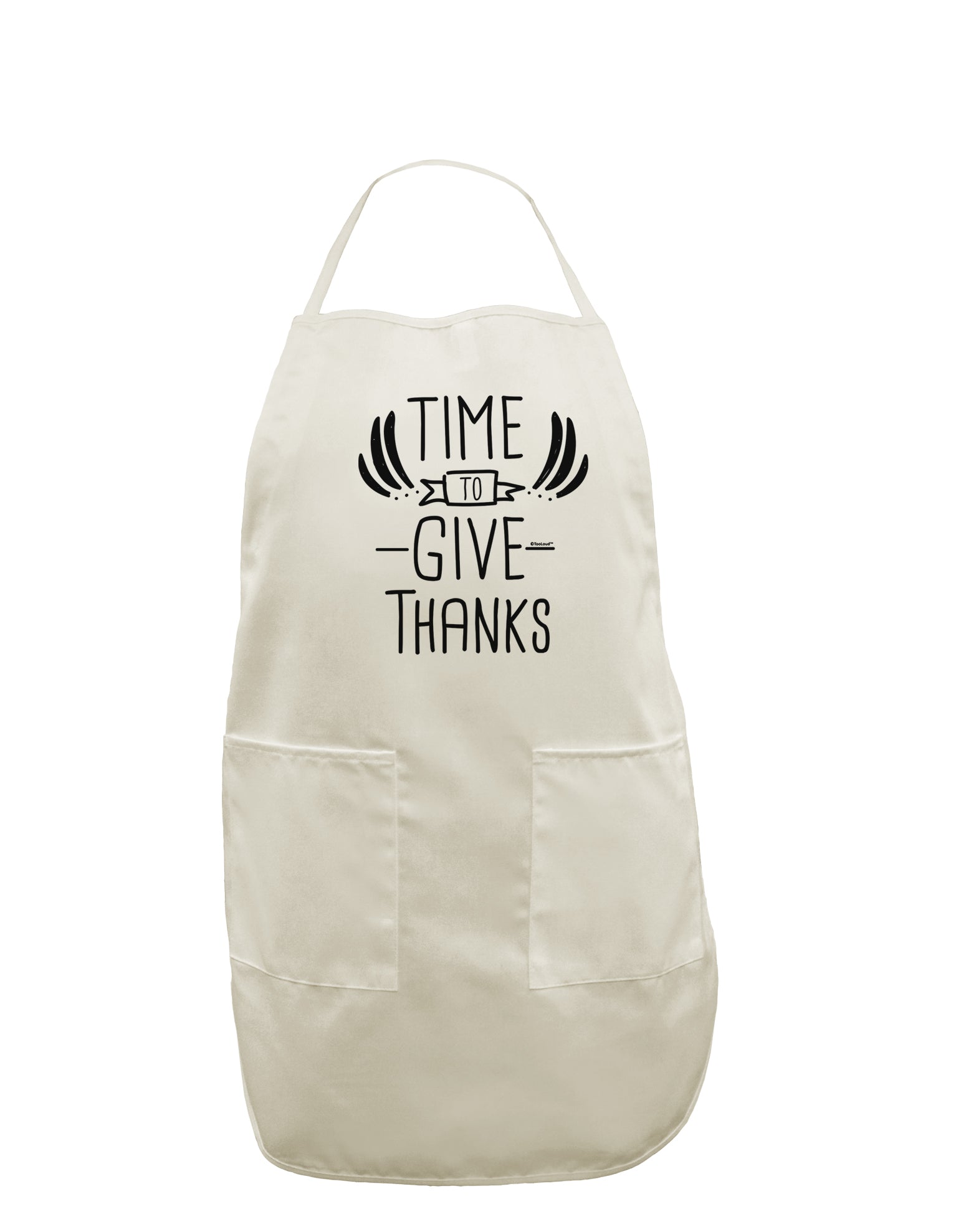 TooLoud Time to Give Thanks White Plus Size Apron-Bib Apron-TooLoud-Davson Sales
