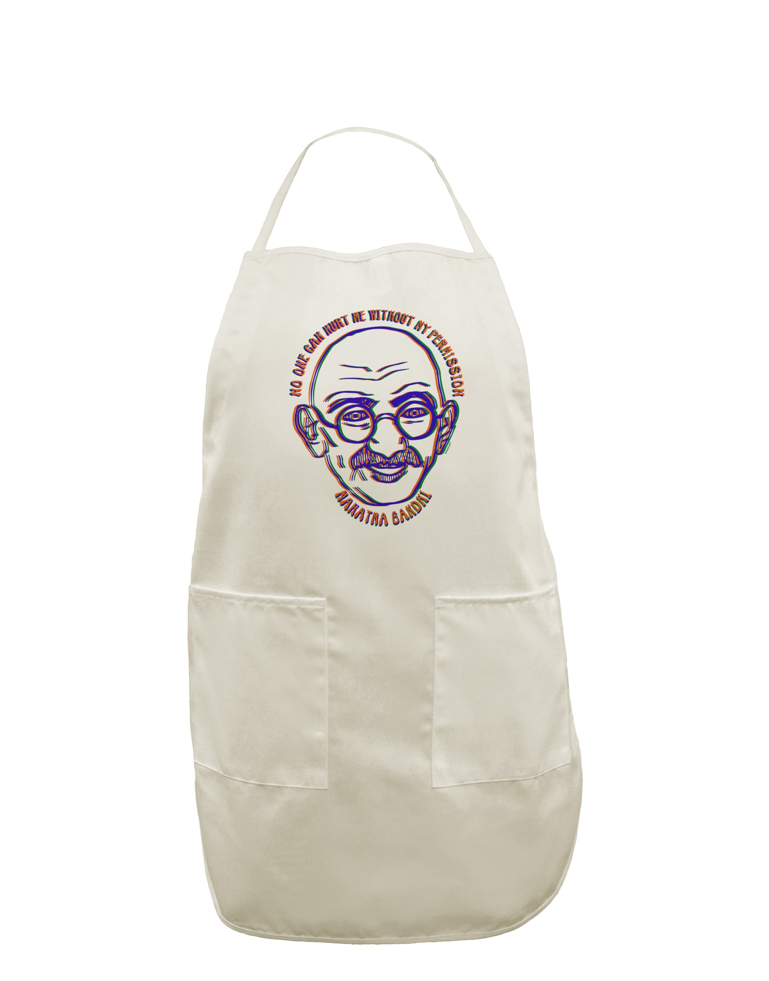 TooLoud No one can hurt me without my permission Ghandi White Plus Size Apron-Bib Apron-TooLoud-Davson Sales