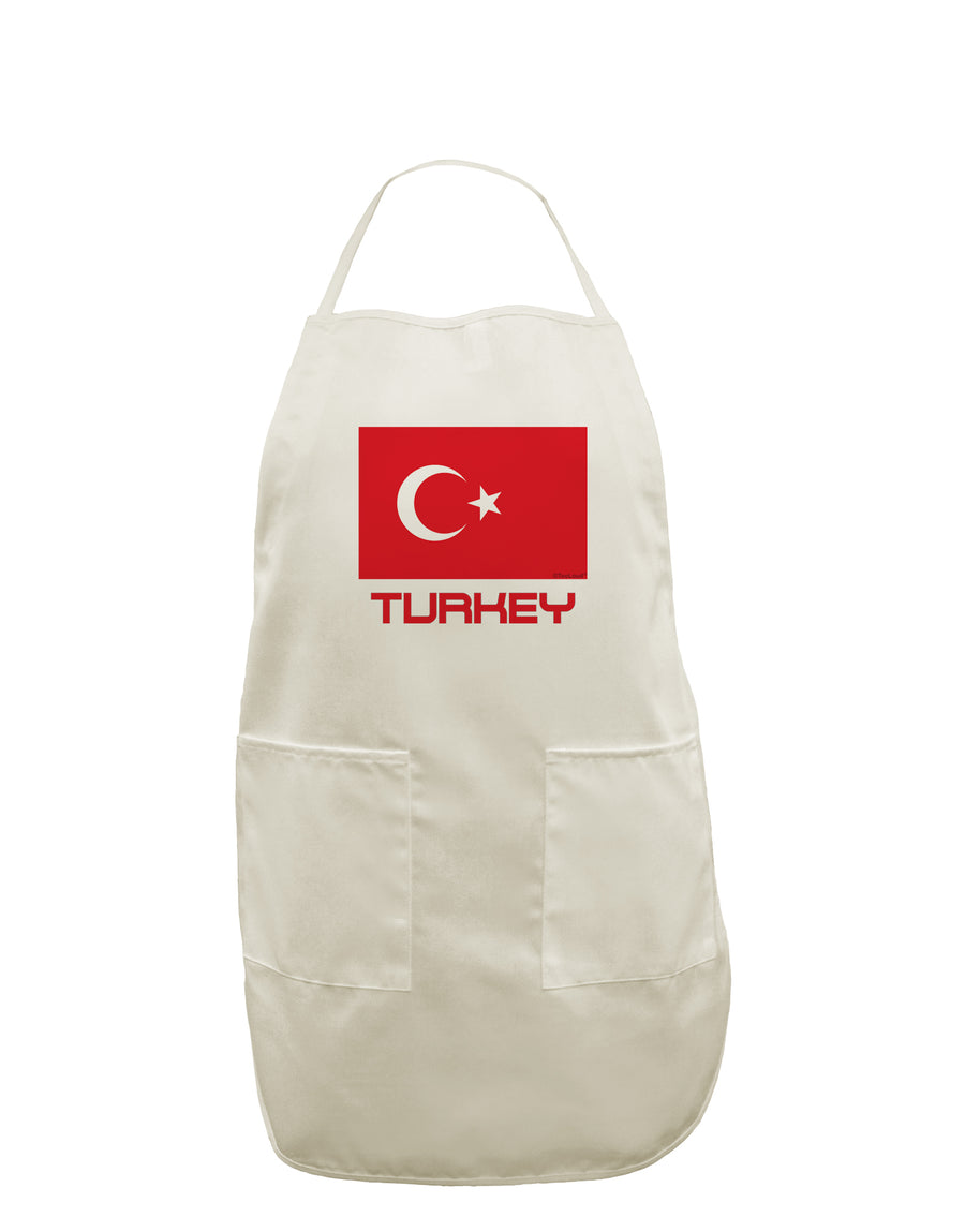 Turkey Flag with Text White Plus Size Apron by TooLoud-Bib Apron-TooLoud-White-OSFM-PlusSize-Davson Sales