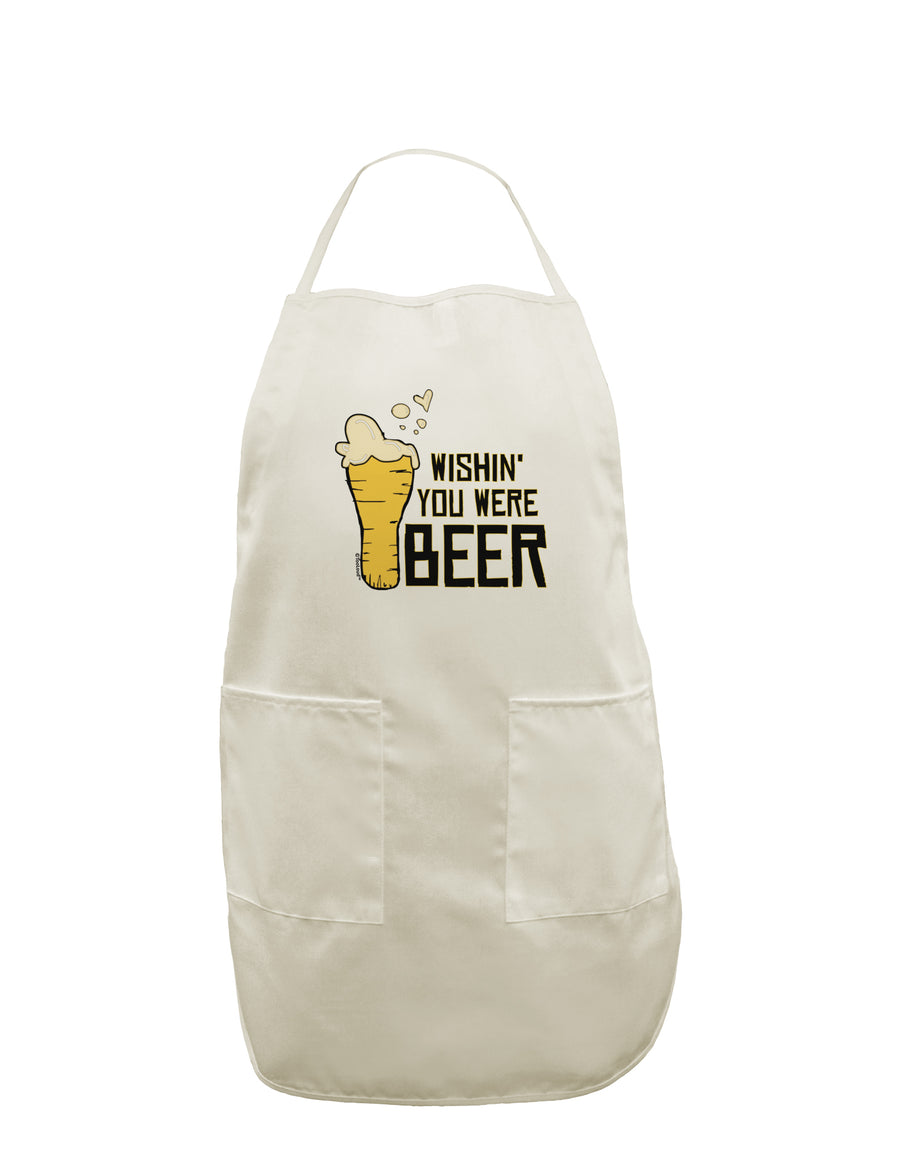 TooLoud Wishin you were Beer White Plus Size Apron-Bib Apron-TooLoud-Davson Sales
