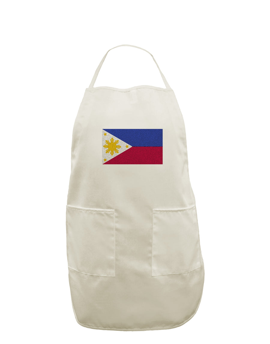 TooLoud Distressed Philippines Flag White Plus Size Apron-Bib Apron-TooLoud-Davson Sales