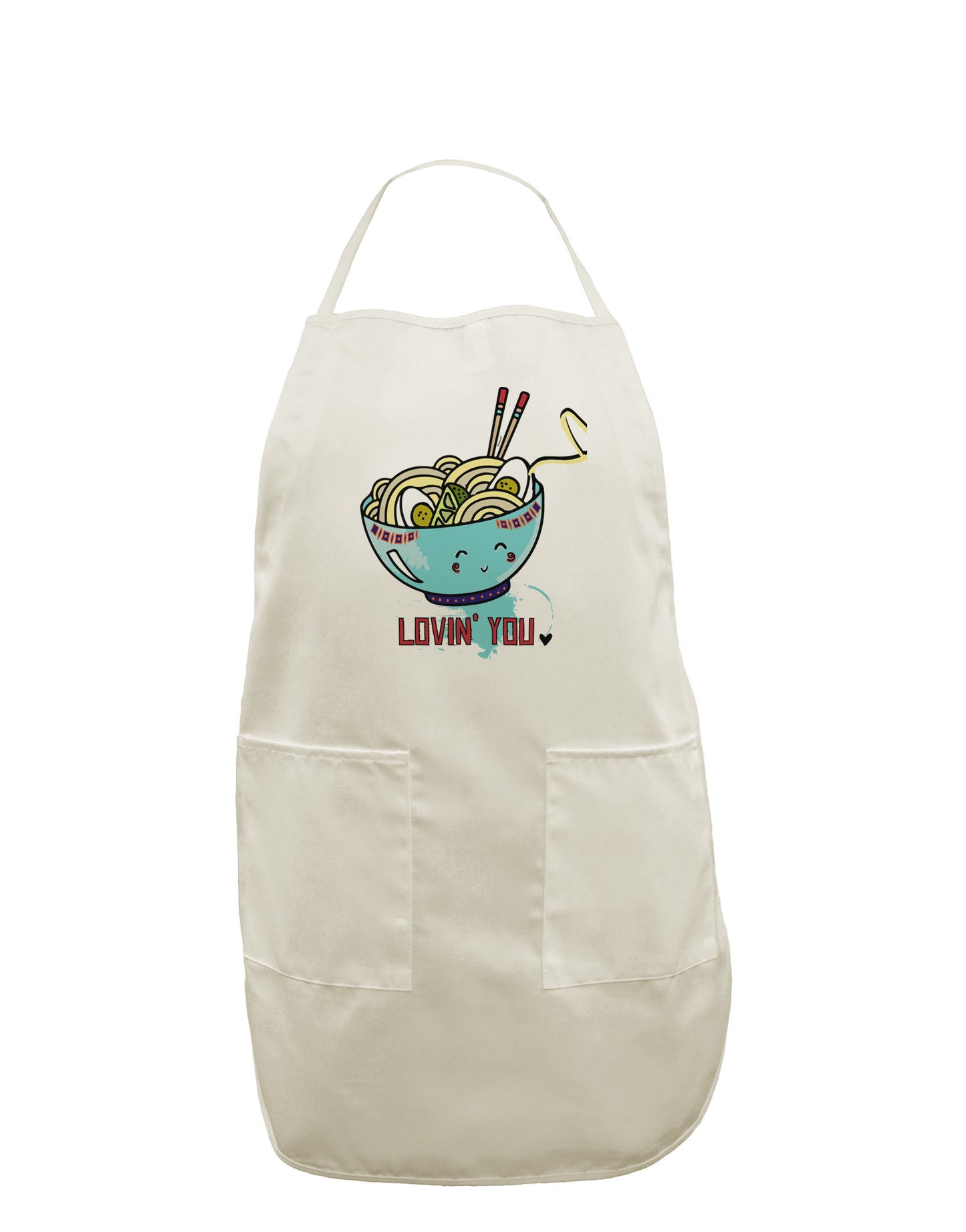 TooLoud Matching Lovin You Blue Pho Bowl White Plus Size Apron-Bib Apron-TooLoud-Davson Sales
