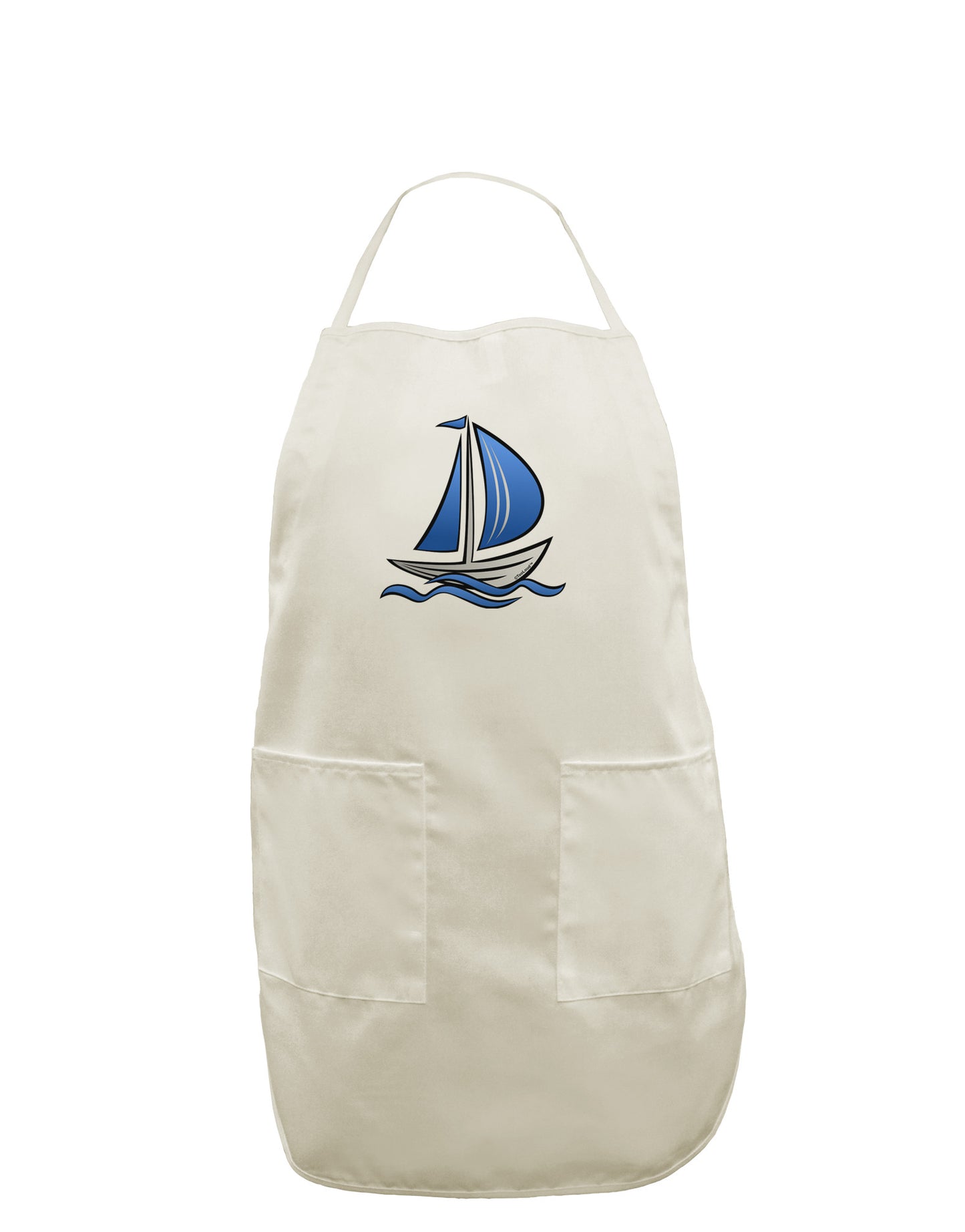 Blue Sailboat White Plus Size Apron-Bib Apron-TooLoud-White-OSFM-PlusSize-Davson Sales