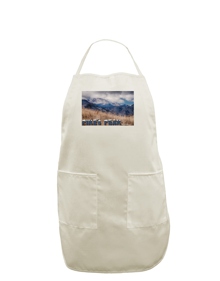 Pikes Peak CO Mountains Text White Plus Size Apron by TooLoud-Bib Apron-TooLoud-White-OSFM-PlusSize-Davson Sales