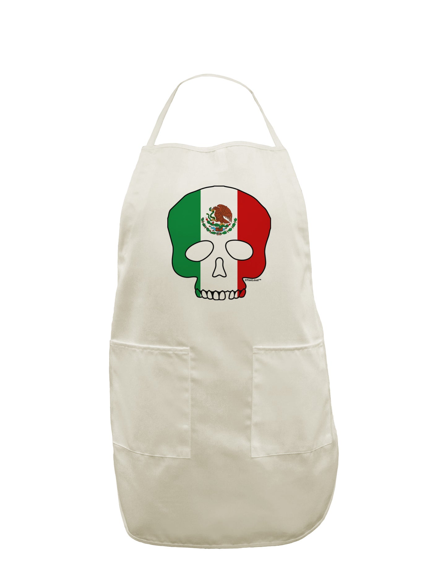 Skull Flag Mexico White Plus Size Apron-Bib Apron-TooLoud-White-OSFM-PlusSize-Davson Sales