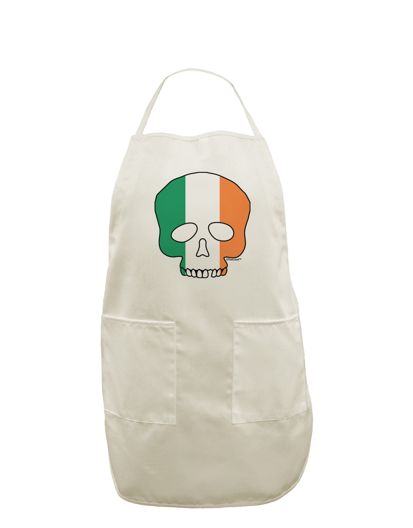 Skull Flag Ireland White Plus Size Apron-Bib Apron-TooLoud-White-OSFM-PlusSize-Davson Sales