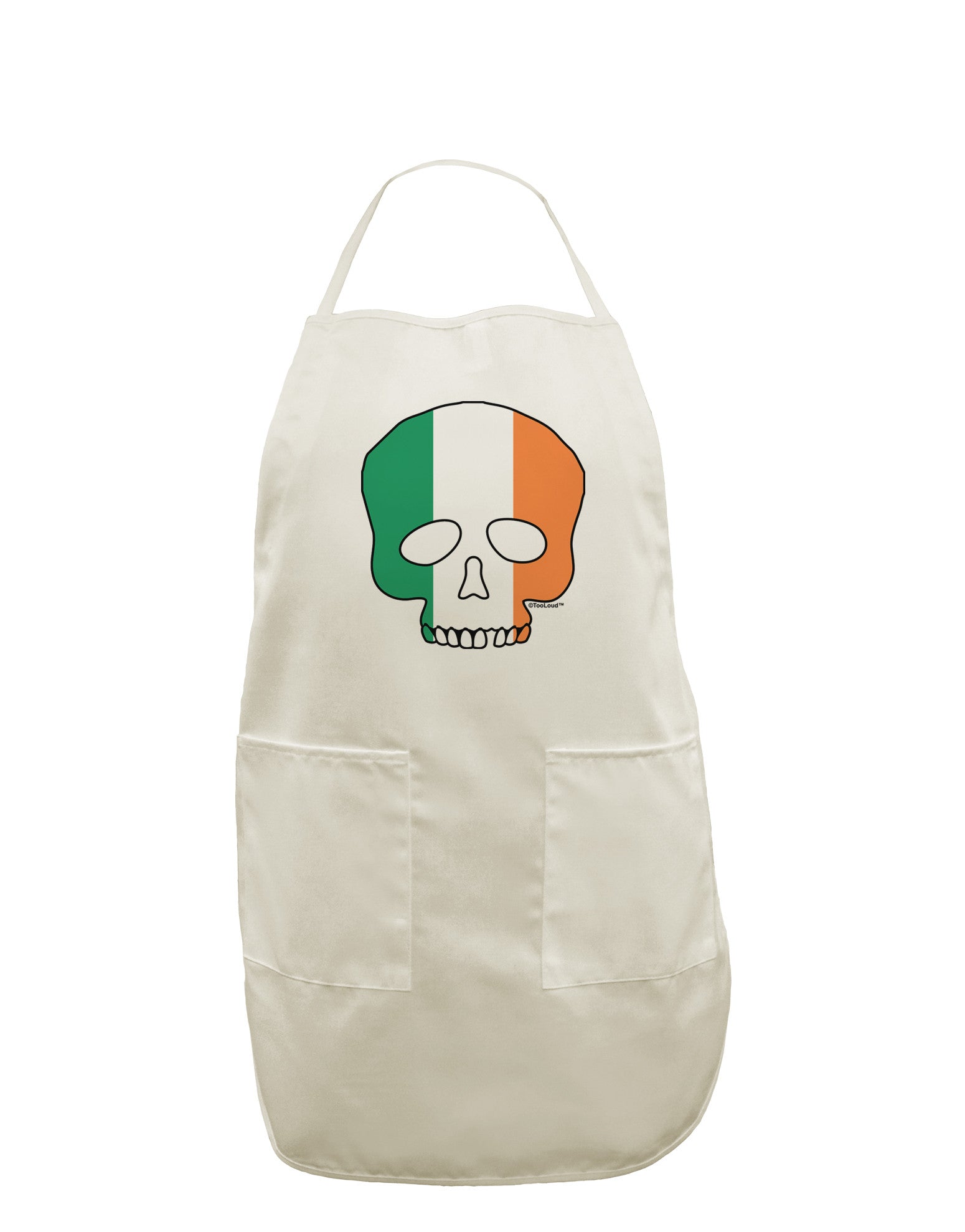 Skull Flag Ireland White Plus Size Apron-Bib Apron-TooLoud-White-OSFM-PlusSize-Davson Sales