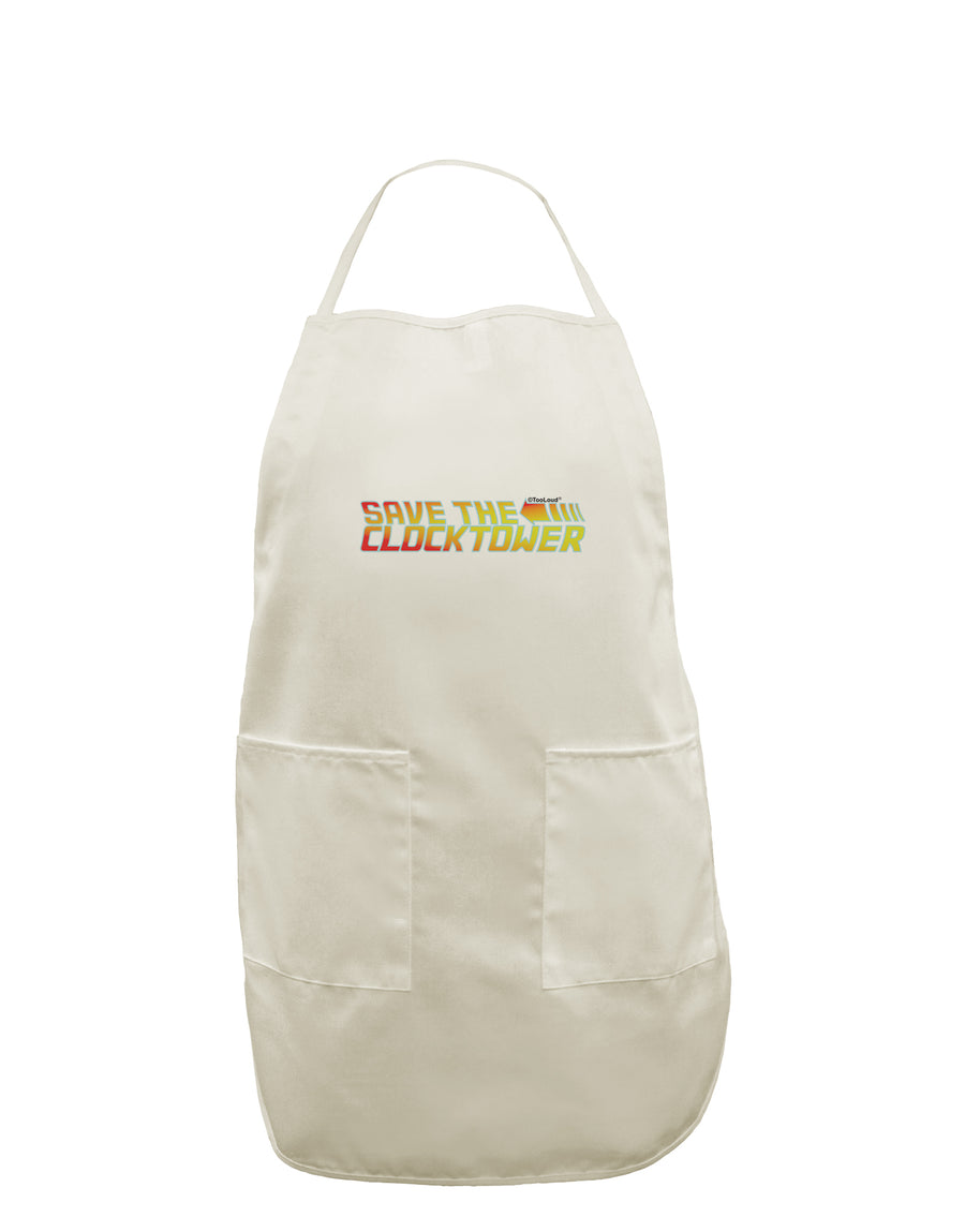 Save The Clock Tower White Plus Size Apron by TooLoud-Bib Apron-TooLoud-White-OSFM-PlusSize-Davson Sales