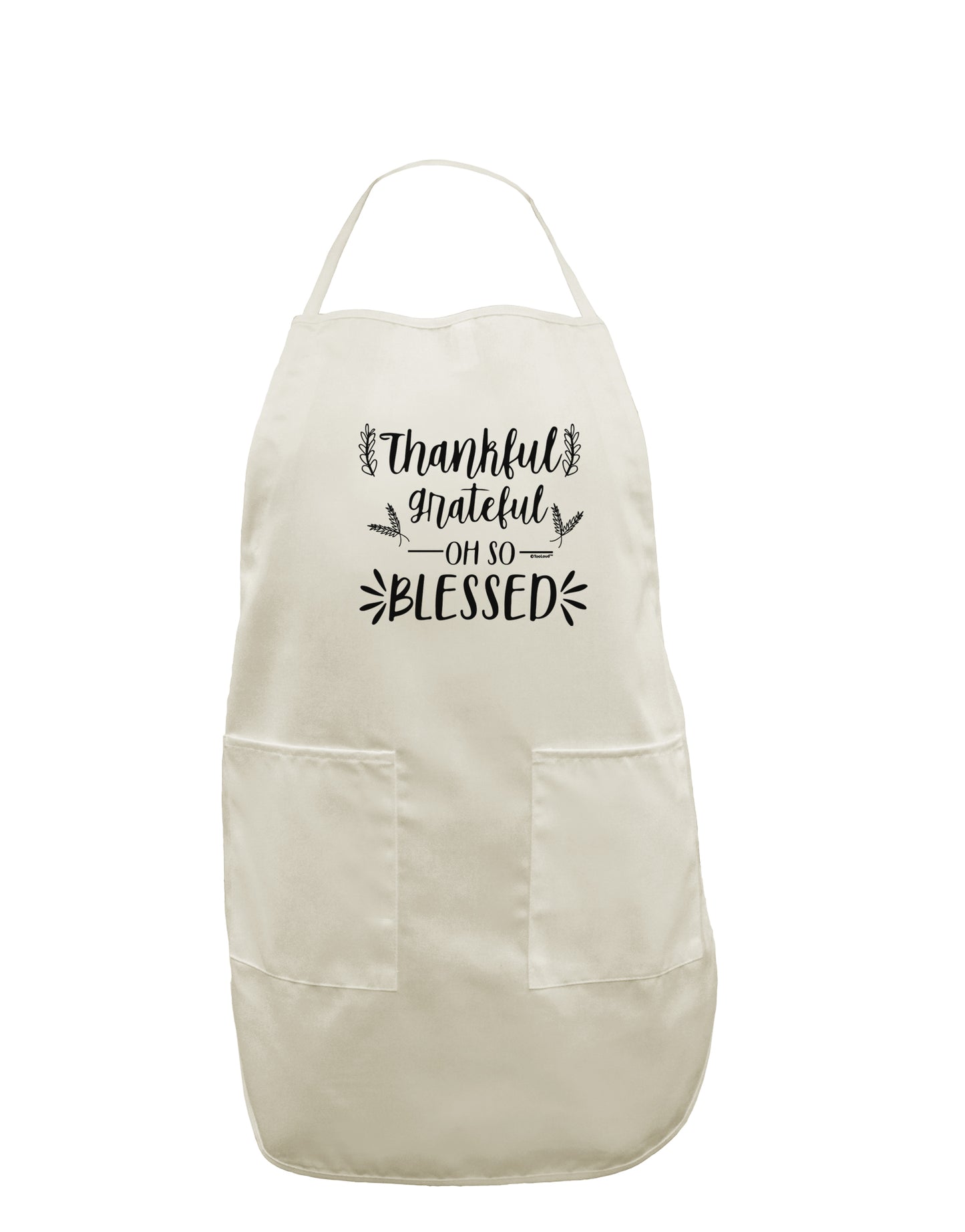 TooLoud Thankful grateful oh so blessed White Plus Size Apron-Bib Apron-TooLoud-Davson Sales