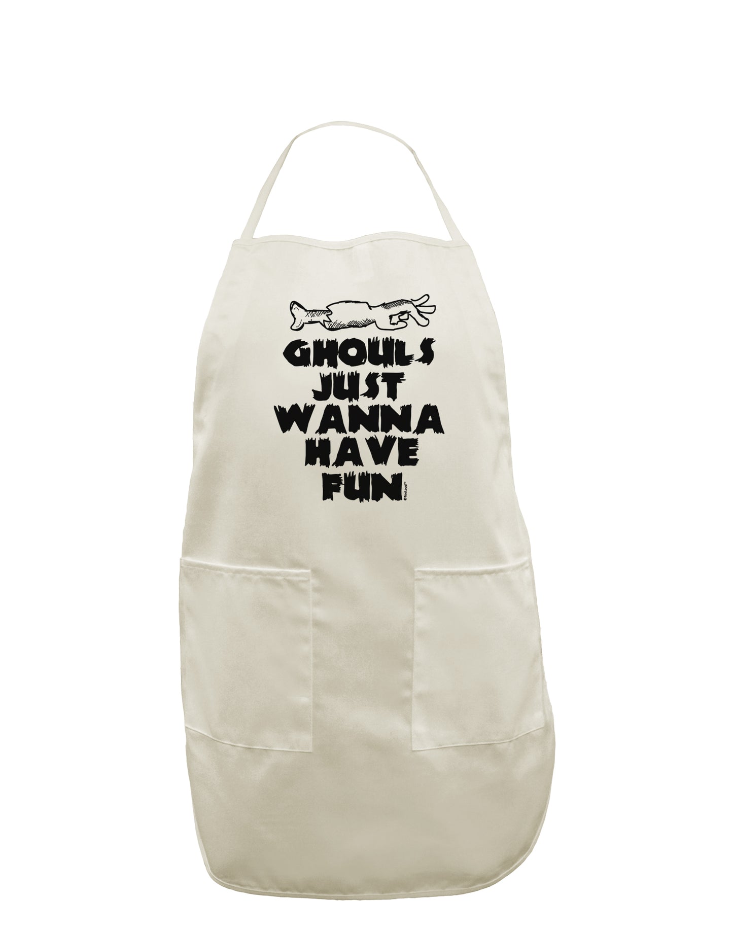 TooLoud Ghouls Just Wanna Have Fun White Plus Size Apron-Bib Apron-TooLoud-Davson Sales