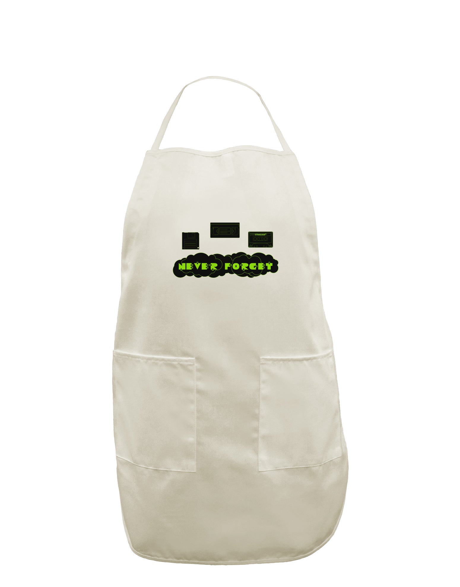 Never Forget Retro 80's Funny White Plus Size Apron by TooLoud-Bib Apron-TooLoud-White-OSFM-PlusSize-Davson Sales