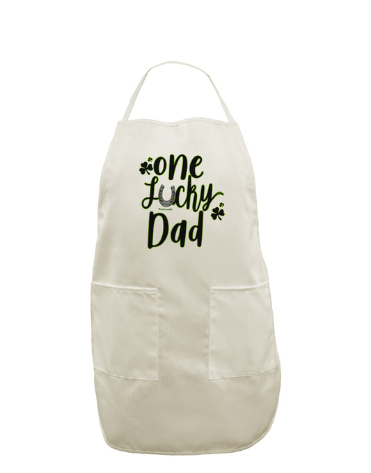 TooLoud One Lucky Dad Shamrock White Plus Size Apron-Bib Apron-TooLoud-Davson Sales