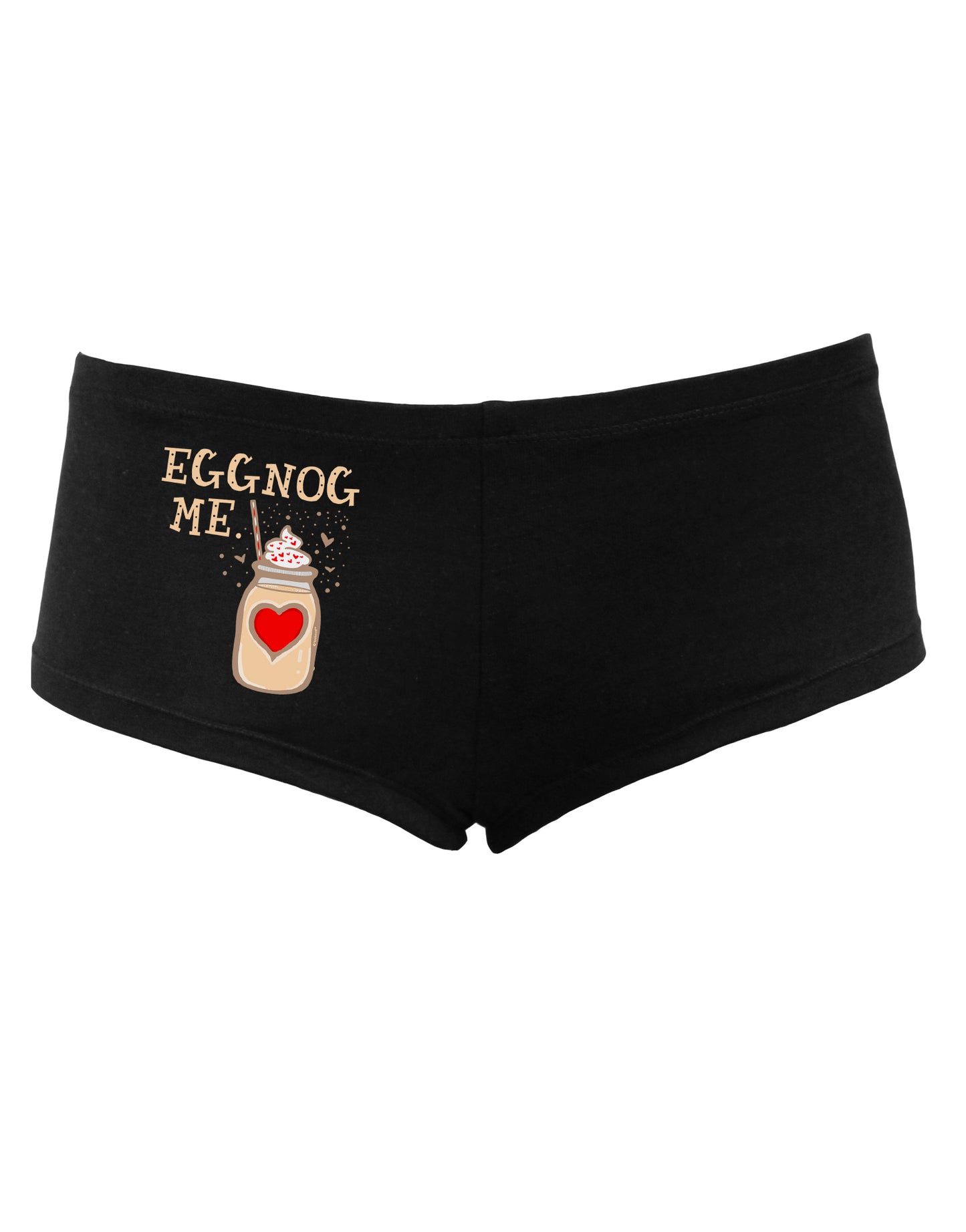 TooLoud Eggnog Me Womens Boyshorts-Boyshorts-TooLoud-Black-Small-Davson Sales