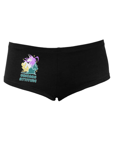 TooLoud Unicorn Attitude Womens Boyshorts-Boyshorts-TooLoud-Black-Small-Davson Sales