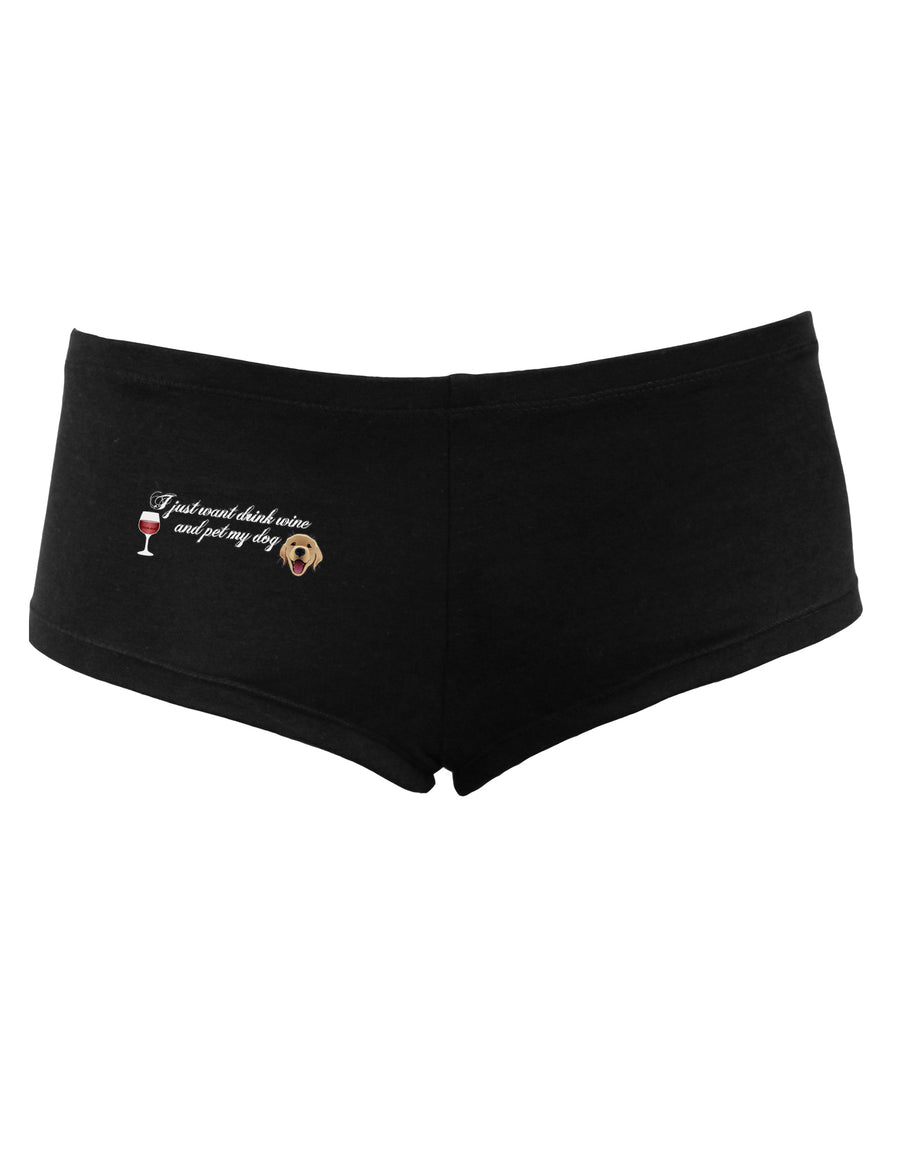 I Just Want To Drink Wine And Pet My Dog Women's Dark Boyshorts by TooLoud-Boyshorts-TooLoud-Black-Small-Davson Sales