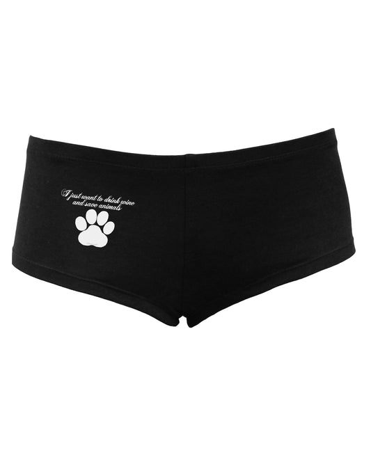 I Just Want To Drink Wine And Save Animals Women's Dark Boyshorts by TooLoud-Boyshorts-TooLoud-Black-Small-Davson Sales