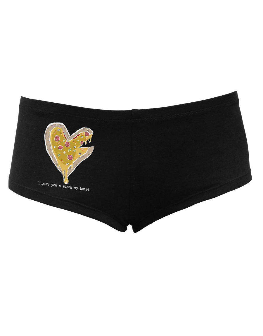 TooLoud I gave you a Pizza my Heart Womens Dark Boyshorts-Boyshorts-TooLoud-Black-Small-Davson Sales