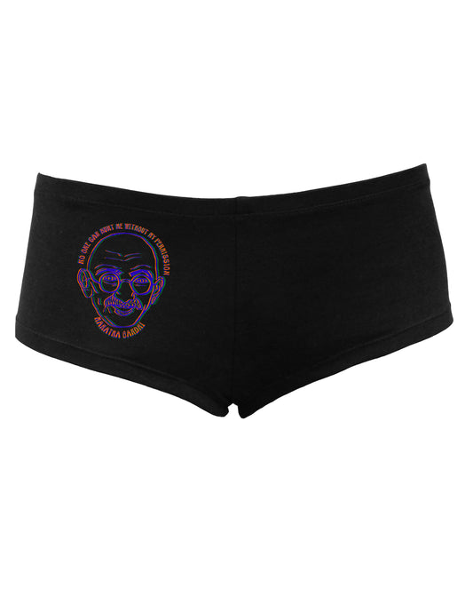 TooLoud No one can hurt me without my permission Ghandi Womens Dark Boyshorts-Boyshorts-TooLoud-Black-Small-Davson Sales
