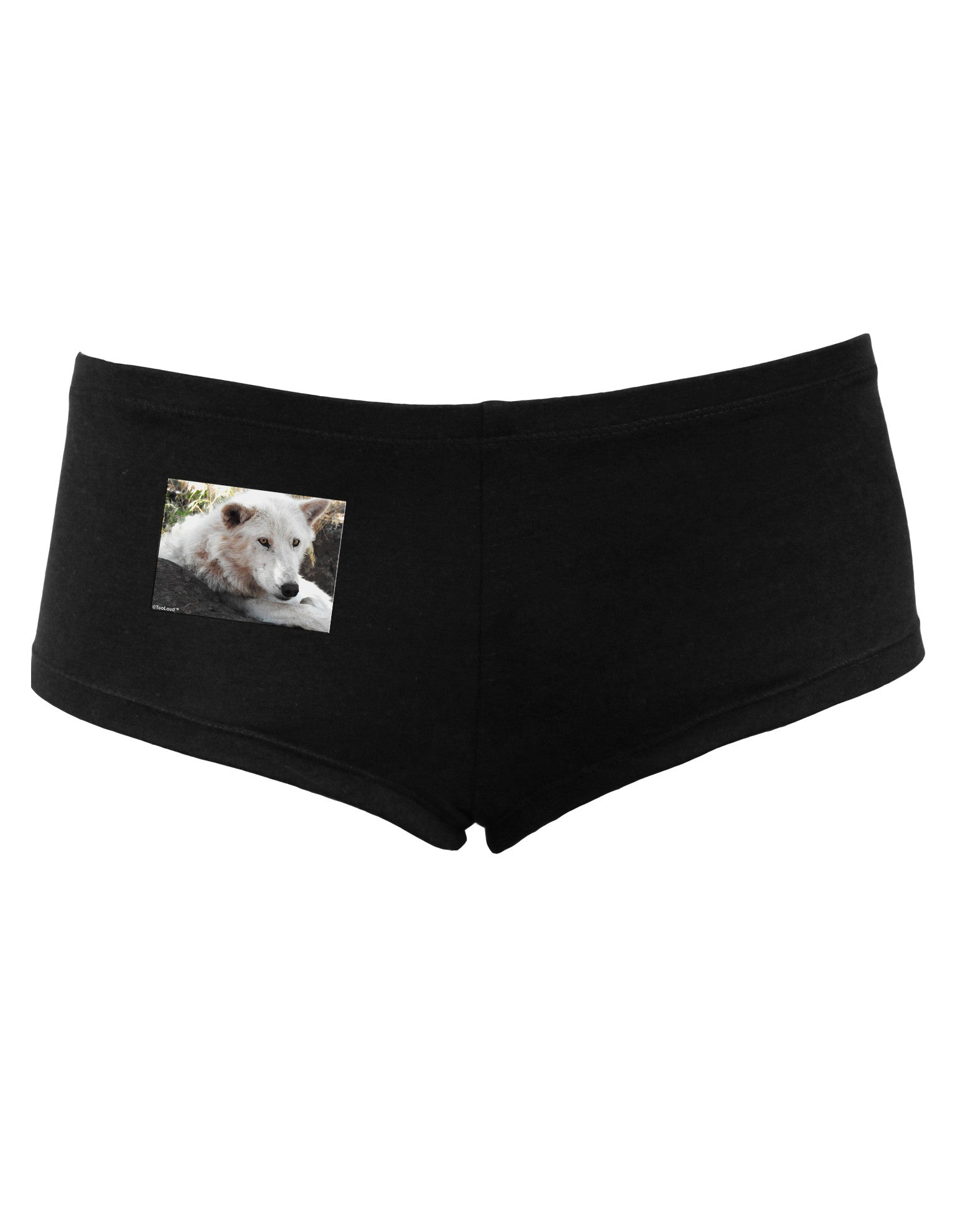 Laying White Wolf Women's Dark Boyshorts-Boyshorts-TooLoud-Black-Small-Davson Sales