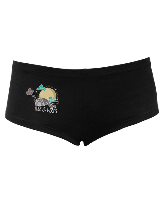 TooLoud Pugs and Kisses Womens Dark Boyshorts-Boyshorts-TooLoud-Black-Small-Davson Sales