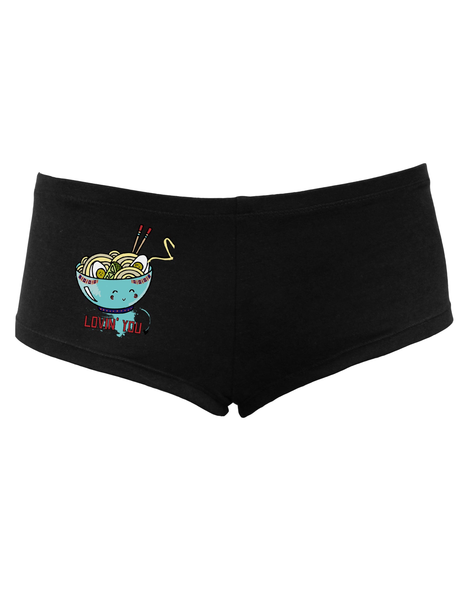 TooLoud Matching Lovin You Blue Pho Bowl Womens Dark Boyshorts-Boyshorts-TooLoud-Black-Small-Davson Sales