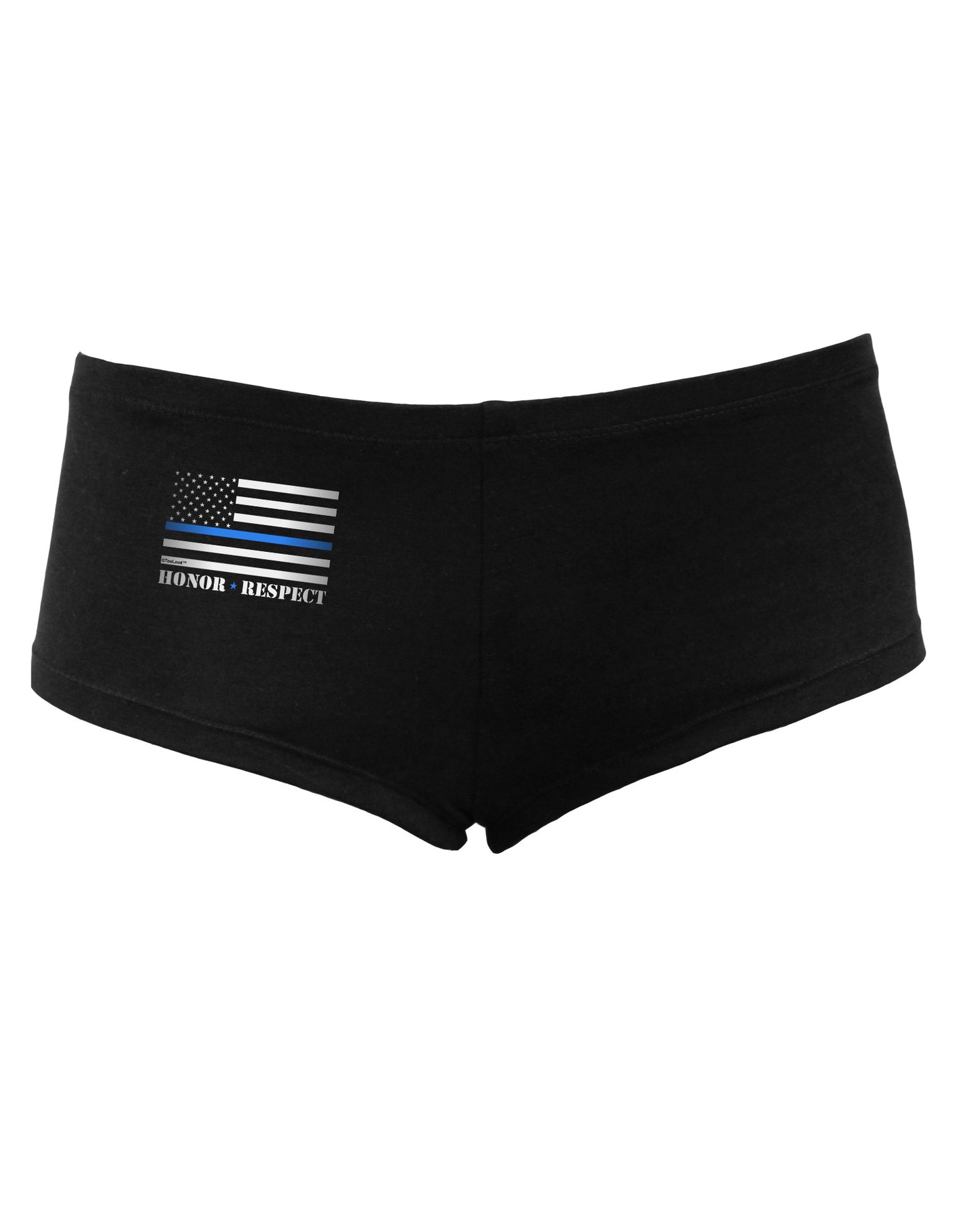 Honor Respect Blue Line Women's Dark Boyshorts-Boyshorts-TooLoud-Black-Small-Davson Sales