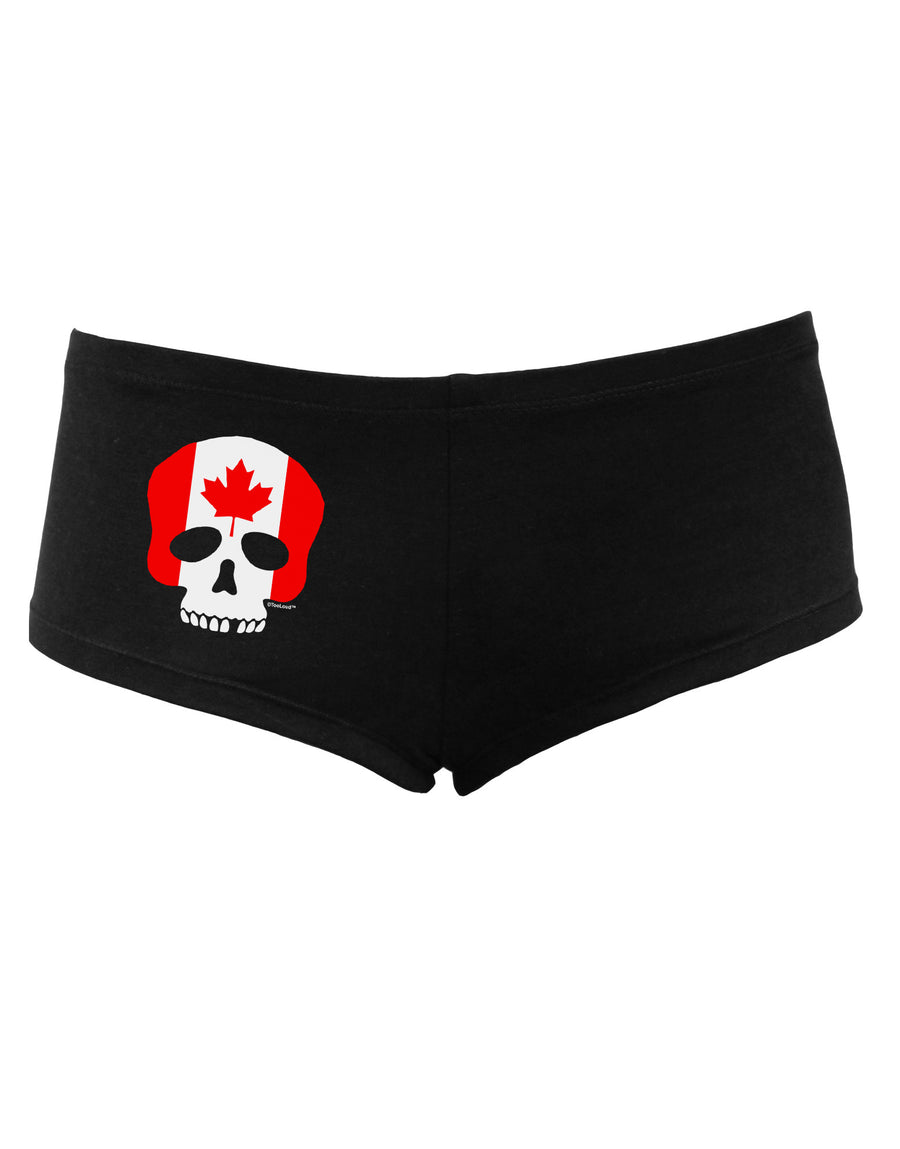 Skull Flag Canada Women's Dark Boyshorts-Boyshorts-TooLoud-Black-Small-Davson Sales