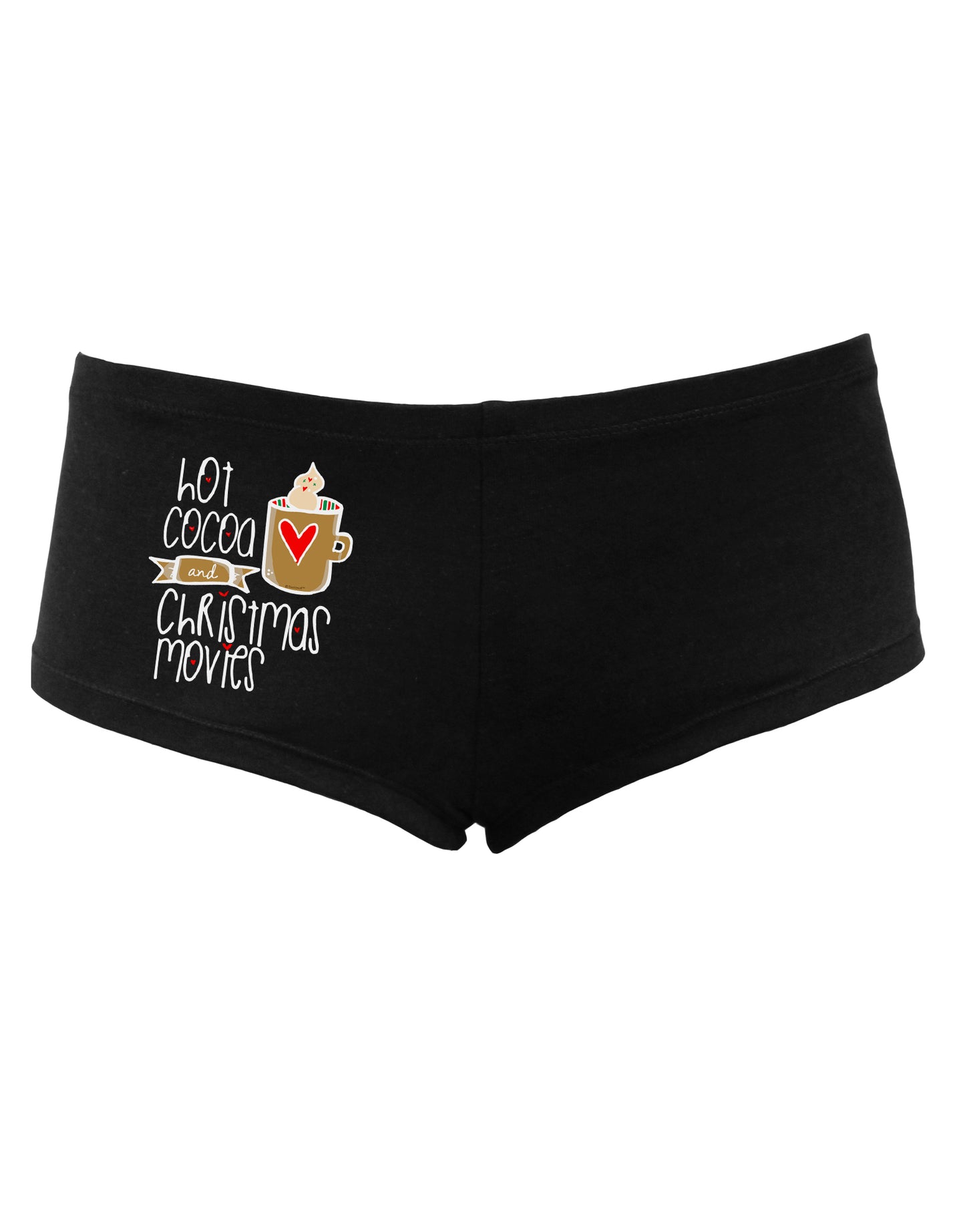 TooLoud Hot Cocoa and Christmas Movies Womens Boyshorts-Boyshorts-TooLoud-Black-Small-Davson Sales
