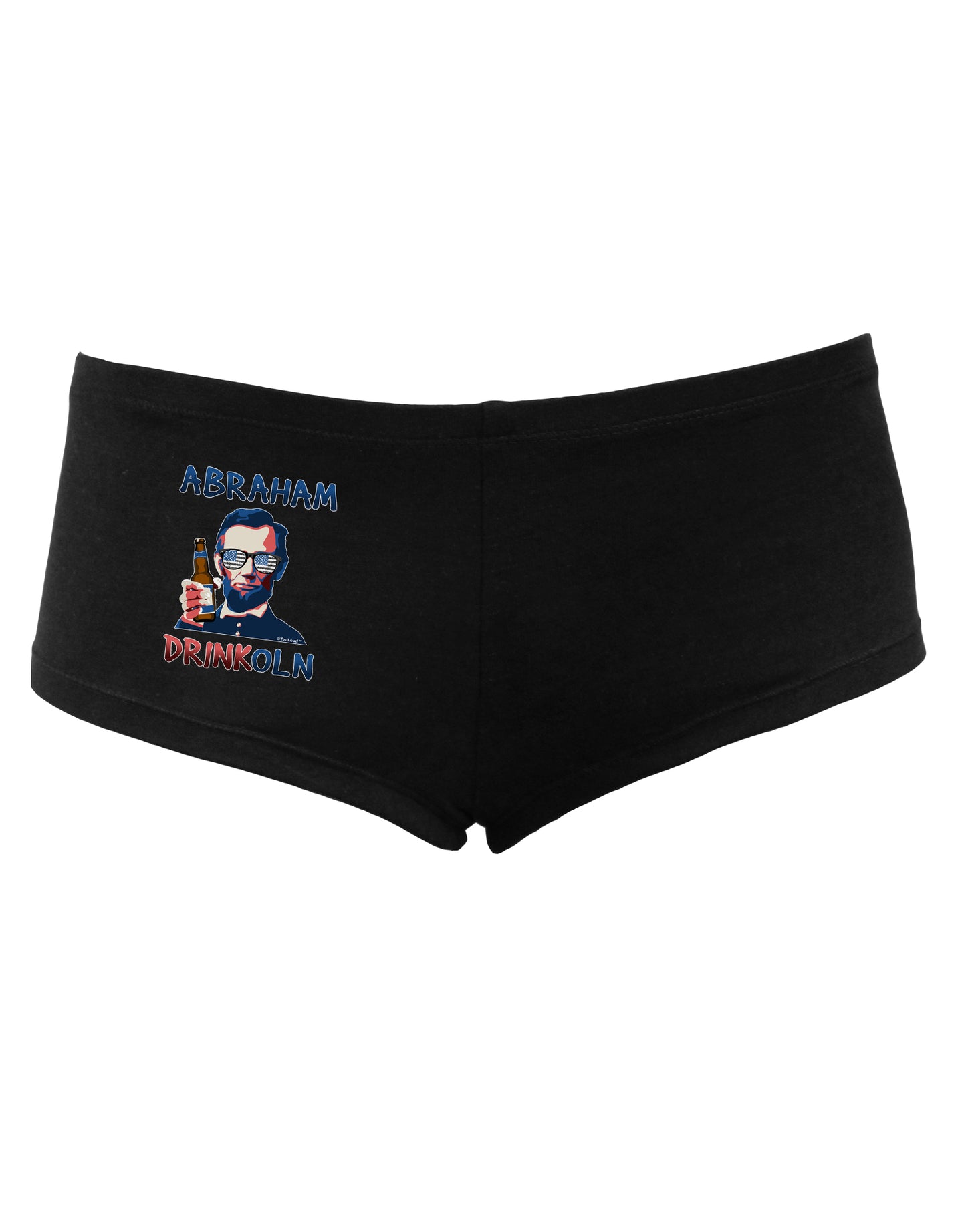 Abraham Drinkoln with Text Women's Dark Boyshorts-Boyshorts-TooLoud-Black-Small-Davson Sales