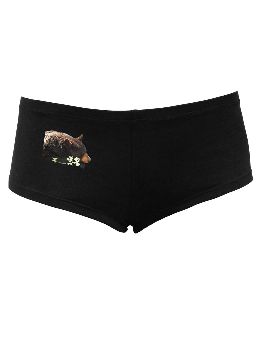 Laying Black Bear Cutout Women's Dark Boyshorts-Boyshorts-TooLoud-Black-Small-Davson Sales