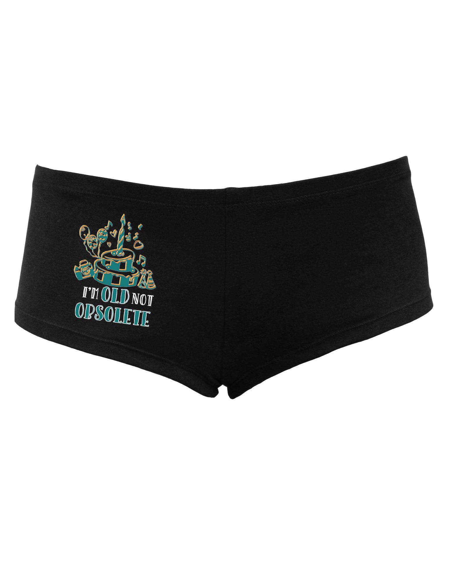 TooLoud Im Old Not Obsolete Womens Dark Boyshorts-Boyshorts-TooLoud-Black-Small-Davson Sales