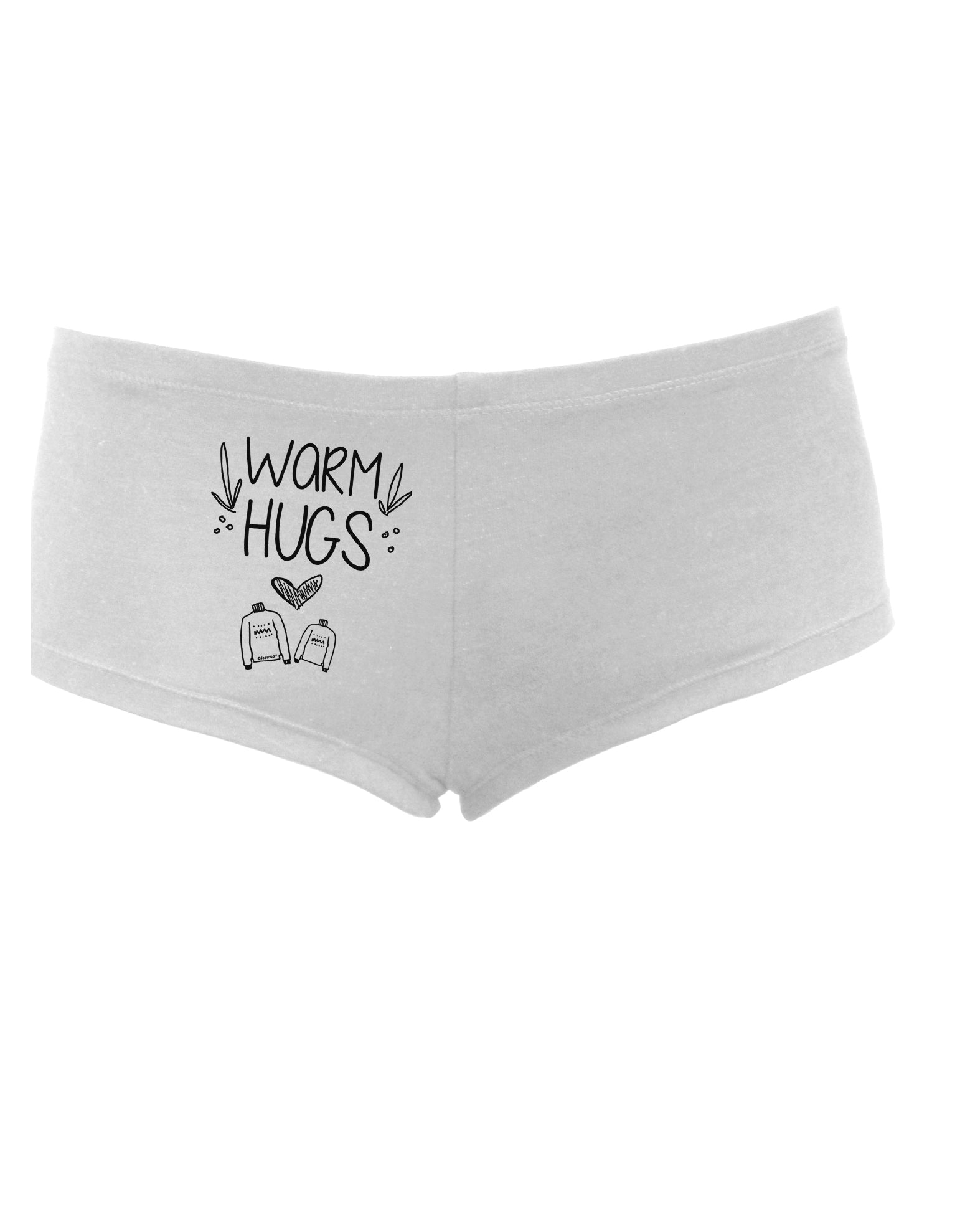 TooLoud Warm Hugs Womens Boyshorts-Boyshorts-TooLoud-White-Small-Davson Sales