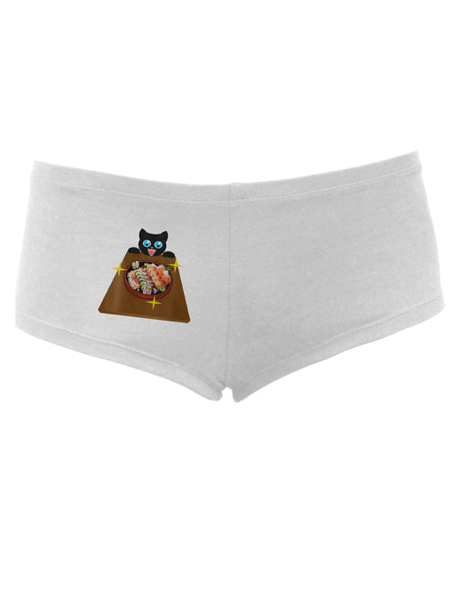 Anime Cat Loves Sushi Women's Boyshorts by TooLoud-Boyshorts-TooLoud-White-Small-Davson Sales