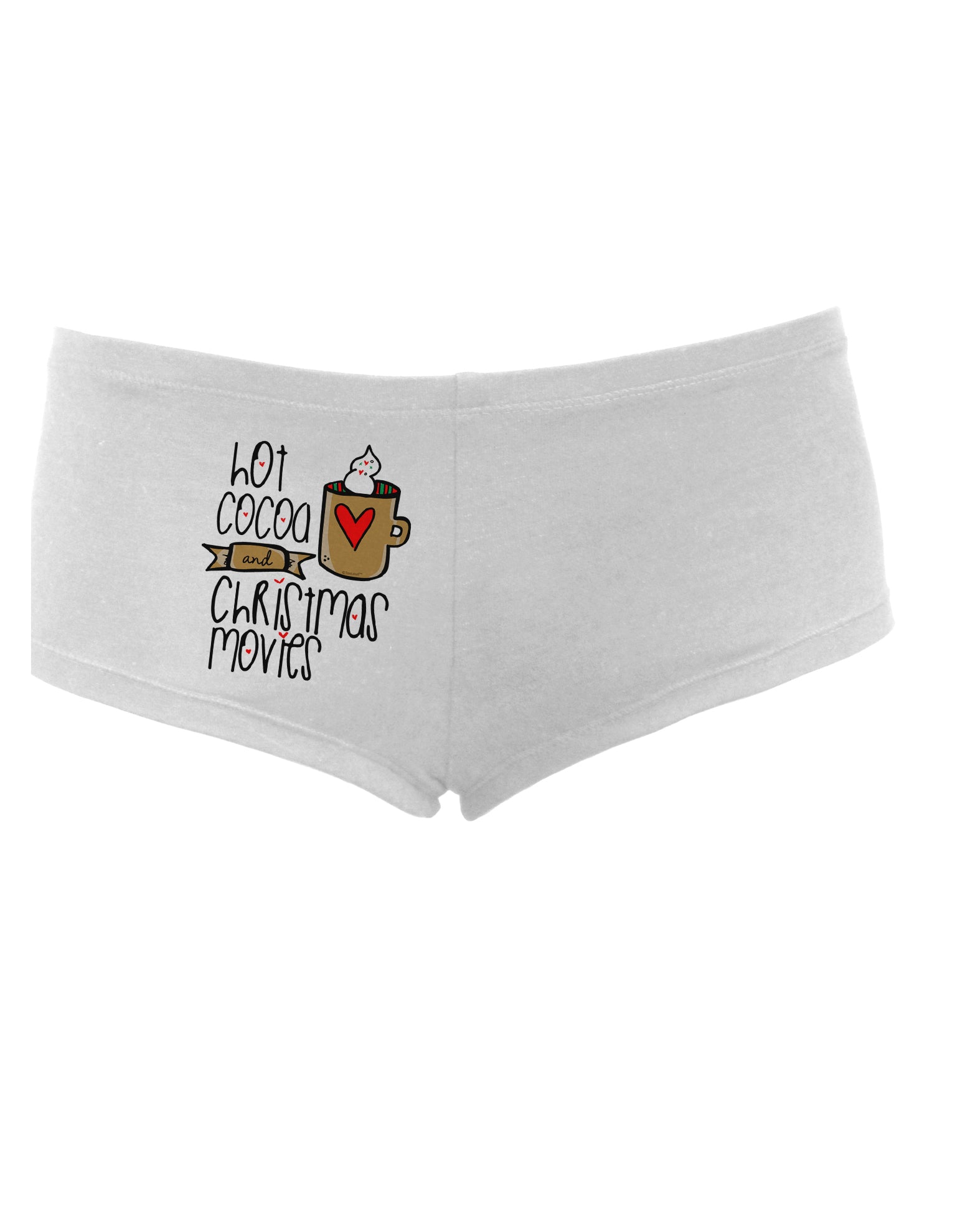 TooLoud Hot Cocoa and Christmas Movies Womens Boyshorts-Boyshorts-TooLoud-White-Small-Davson Sales