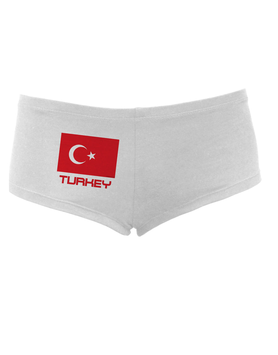 Turkey Flag with Text Women's Boyshorts by TooLoud-Boyshorts-TooLoud-White-Small-Davson Sales