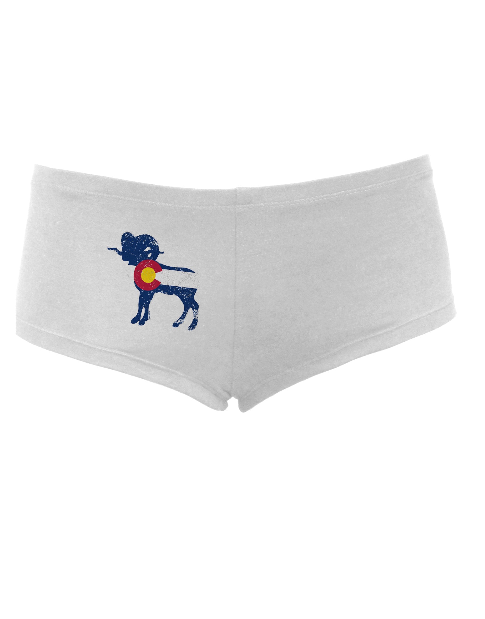 TooLoud Grunge Colorado Emblem Flag Womens Boyshorts-Boyshorts-TooLoud-White-Small-Davson Sales