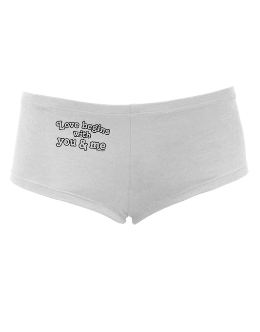 Love Begins With You and Me Women's Boyshorts by TooLoud-Boyshorts-TooLoud-White-Small-Davson Sales