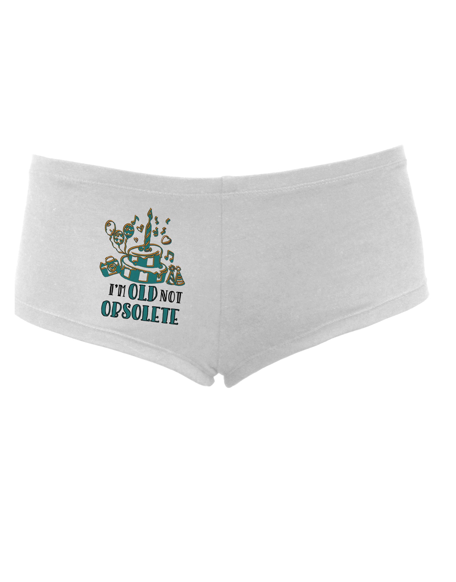 TooLoud Im Old Not Obsolete Womens Boyshorts-Boyshorts-TooLoud-White-Small-Davson Sales