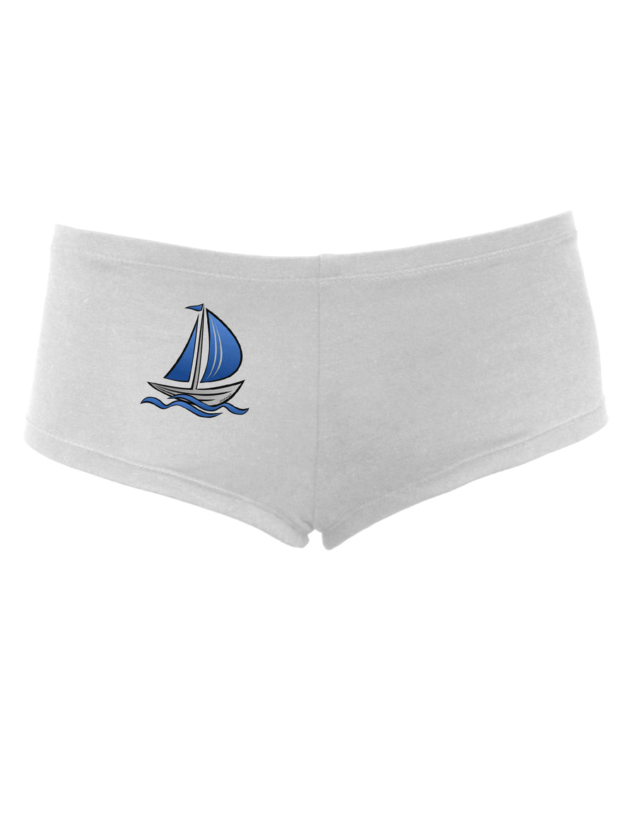 Blue Sailboat Women's Boyshorts-Boyshorts-TooLoud-White-Small-Davson Sales