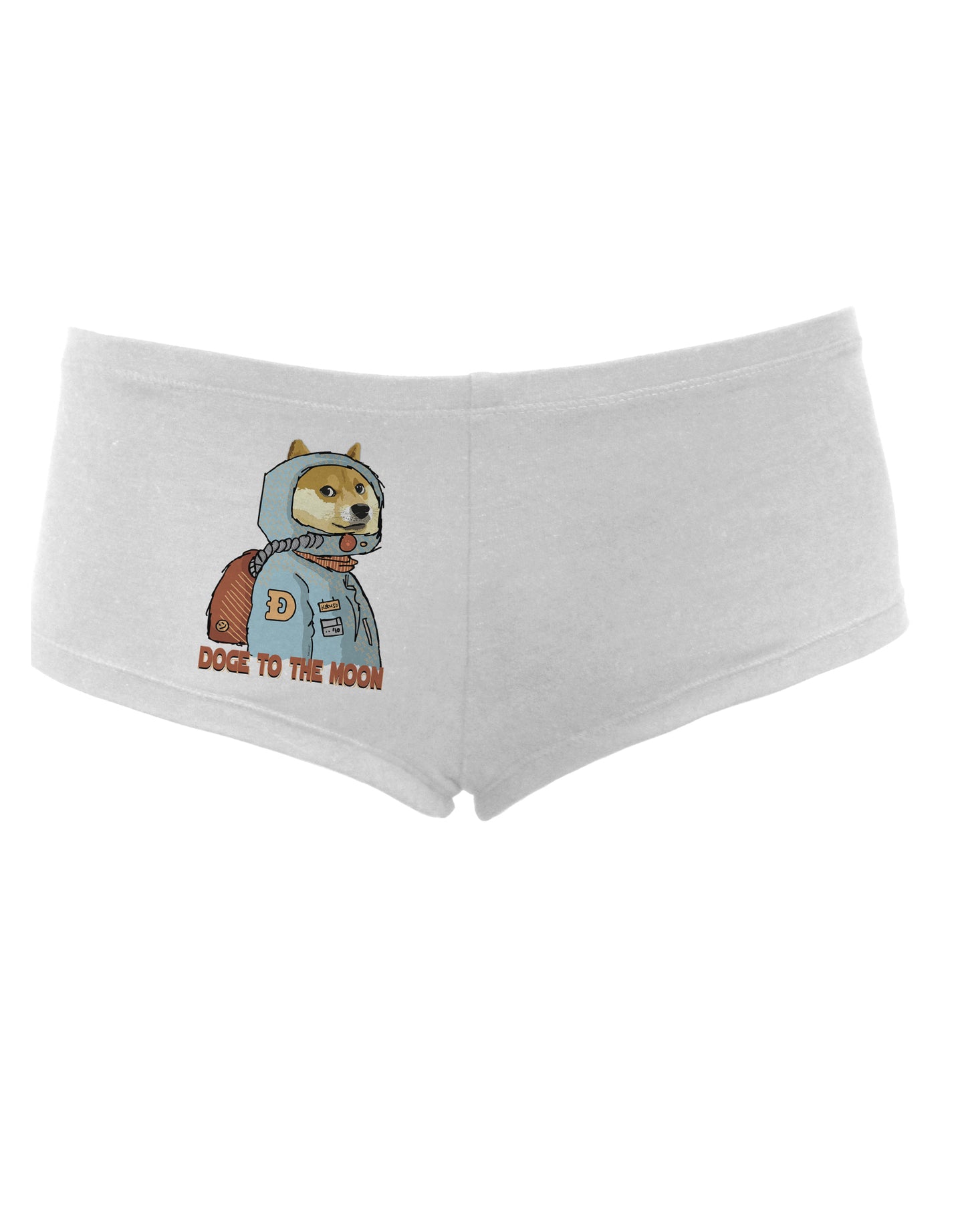 TooLoud Doge to the Moon Womens Boyshorts-Boyshorts-TooLoud-White-Small-Davson Sales
