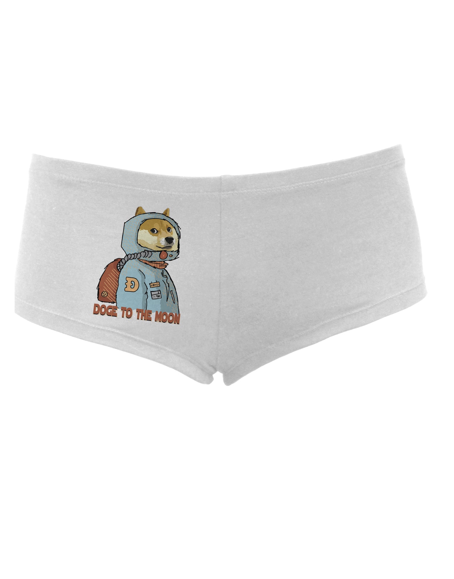 TooLoud Doge to the Moon Womens Boyshorts-Boyshorts-TooLoud-White-Small-Davson Sales