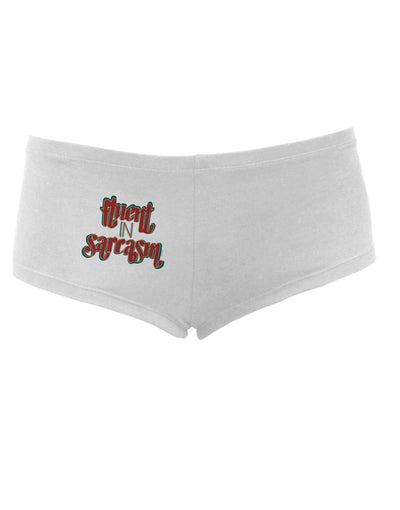 TooLoud Fluent in Sarcasm Womens Boyshorts-Boyshorts-TooLoud-White-Small-Davson Sales