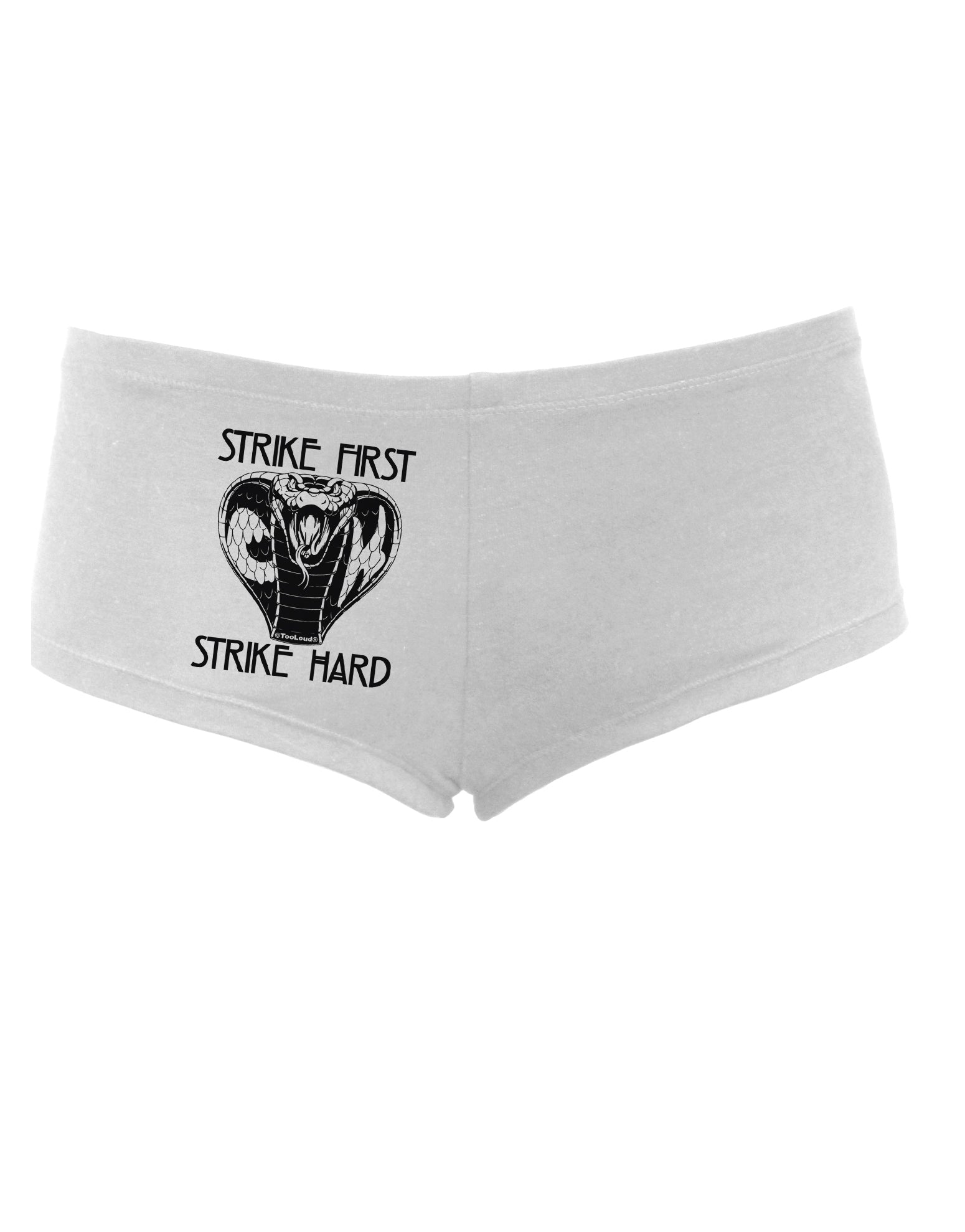 TooLoud Strike First Strike Hard Cobra Womens Boyshorts-Boyshorts-TooLoud-White-Small-Davson Sales
