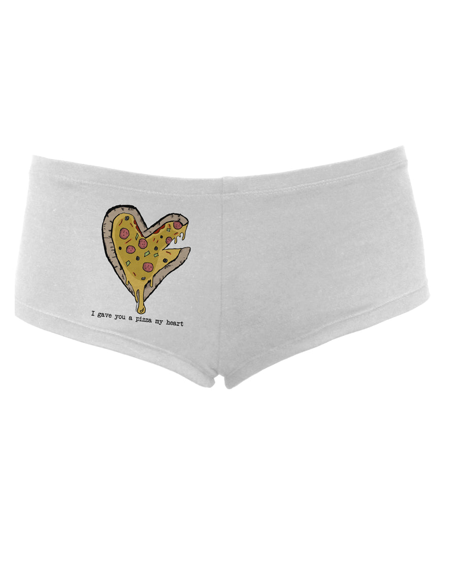 TooLoud I gave you a Pizza my Heart Womens Boyshorts-Boyshorts-TooLoud-White-Small-Davson Sales