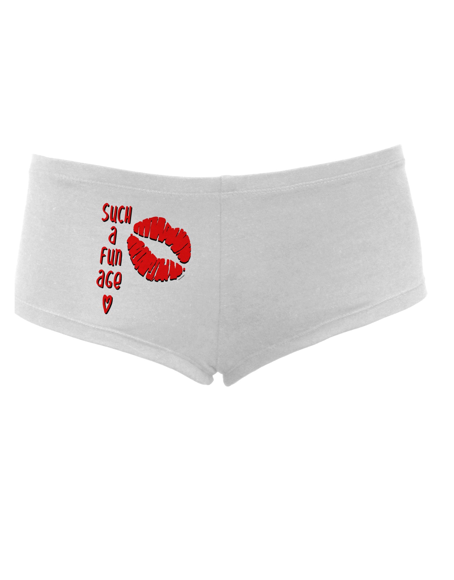 TooLoud Such a Fun Age Kiss Lips Womens Boyshorts-Boyshorts-TooLoud-White-Small-Davson Sales