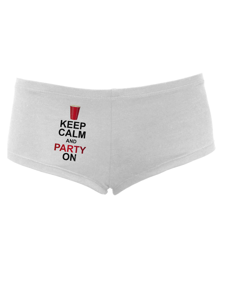 Keep Calm - Party Beer Women's Boyshorts-Boyshorts-TooLoud-White-Small-Davson Sales