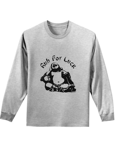 Rub For Luck Buddha Belly Mens and Womens Unisex Funny Long Sleeve Shirt-Long Sleeve Shirt-TooLoud-Ash Gray-Small-Davson Sales