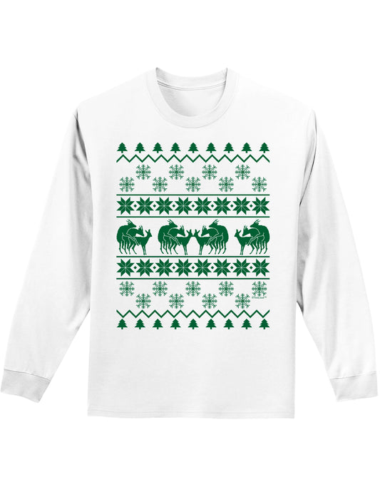 Reindeer Swinger Party - Ugly Christmas Sweater Inspired Long Sleeve Shirt-Long Sleeve Shirt-TooLoud-White-Small-Davson Sales